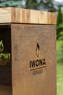 Table de rangement 48x48x96 avec billot en bois