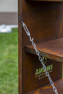 Rangement à bois de jardin 45x90x140 en corten