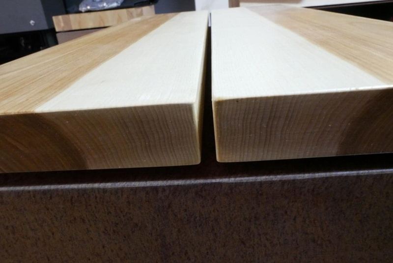Table de rangement 48x48x96 avec billot en bois
