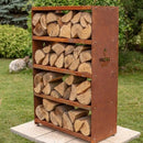 Rangement à bois de jardin 45x90x140 en corten
