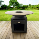 Brasero Plancha 110cm - Meuble Vertical - Laqué Noir