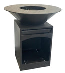 Brasero Plancha 100cm - Meuble Vertical - Laqué Noir