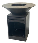 Brasero Plancha 90cm - Meuble Vertical - Laqué Noir