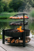 Braséro de jardin avec grille multifonctionnel «MONTANA X» de la grille 60 cm CookKing