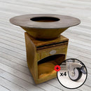 Brasero Plancha 90cm - Meuble Vertical - Corten