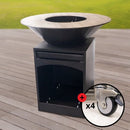 Brasero Plancha 90cm - Meuble Vertical - Laqué Noir