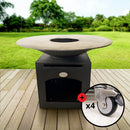 Brasero Plancha 120cm - Meuble Vertical - Laqué Noir