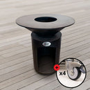 Brasero Plancha 75cm - Meuble Vertical - Laqué Noir