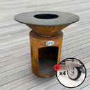 Brasero Plancha 75cm - Meuble Vertical - Corten