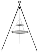Barbecue 2 Grilles de Cuisson suspendu «TIPI» sur Trépied 210 cm CookKing