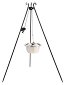 Bouilloire hongroise inox 14 l sur Trépied 180 cm CookKing avec moulinet